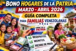 Bono Hogares de la Patria marzo abril 2026: guía completa para familias venezolanas