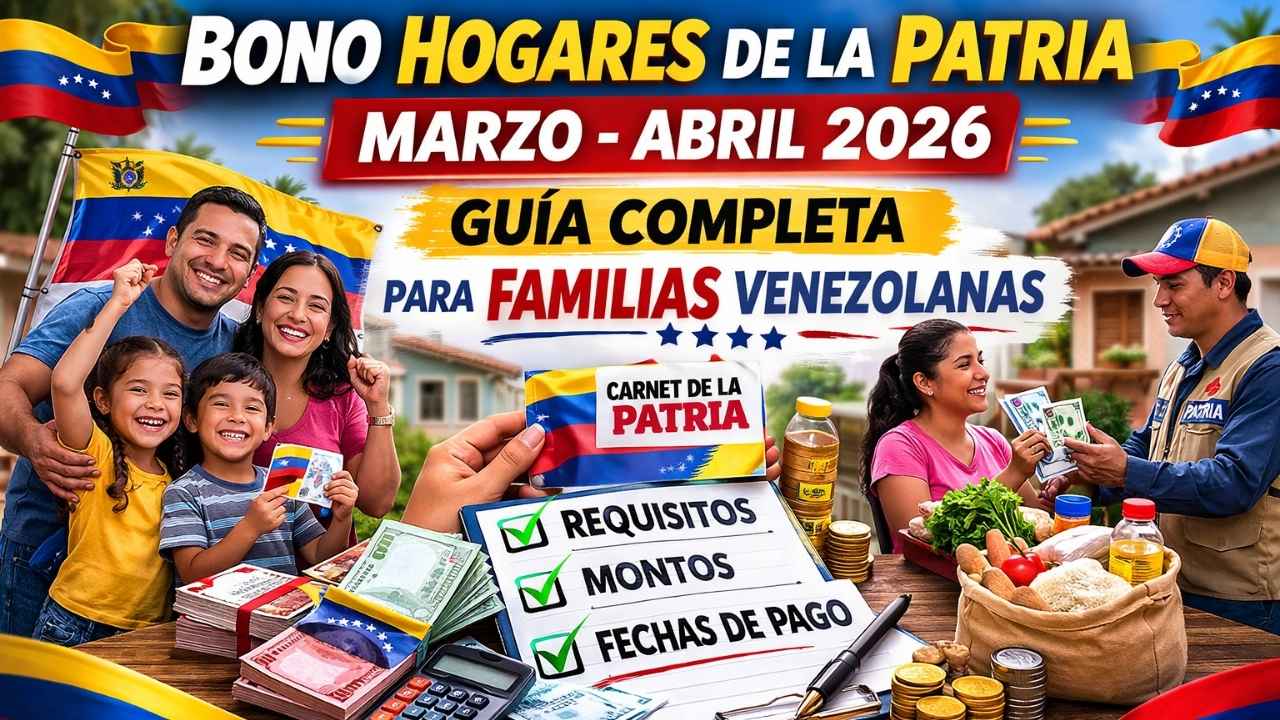 Bono Hogares de la Patria marzo abril 2026: guía completa para familias venezolanas
