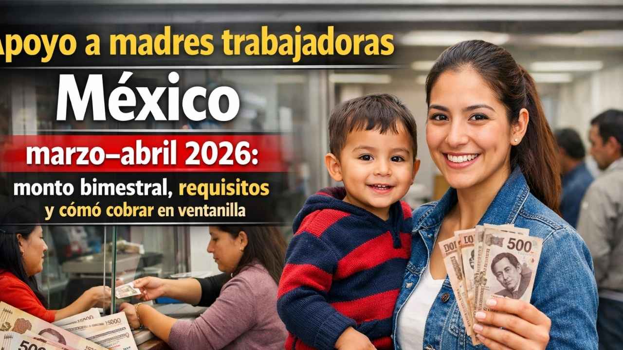 Apoyo a madres trabajadoras México marzo–abril 2026: monto bimestral, requisitos y cómo cobrar en ventanilla