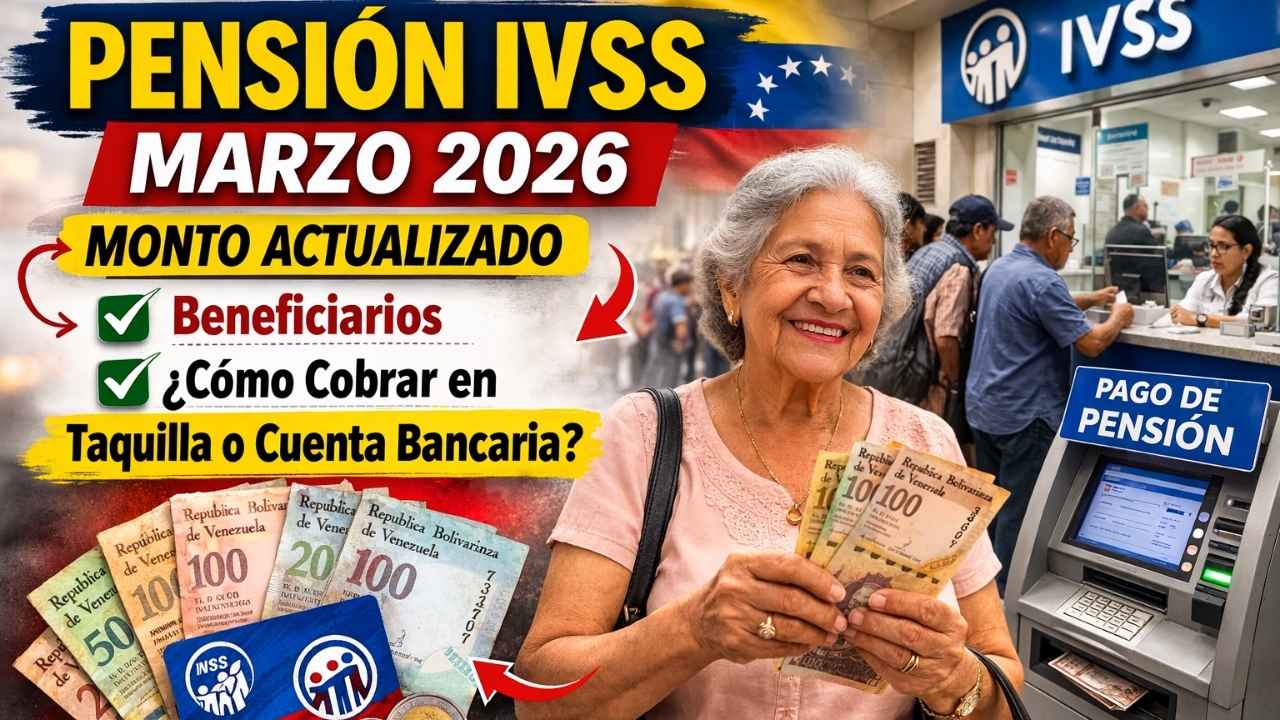 Pensión IVSS marzo 2026: monto actualizado, beneficiarios y cómo cobrar en taquilla o cuenta bancaria