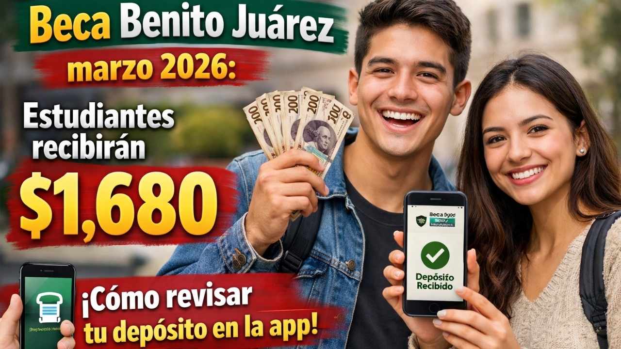 Beca Benito Juárez marzo 2026: estudiantes recibirán $1,680, cómo revisar tu depósito en la app